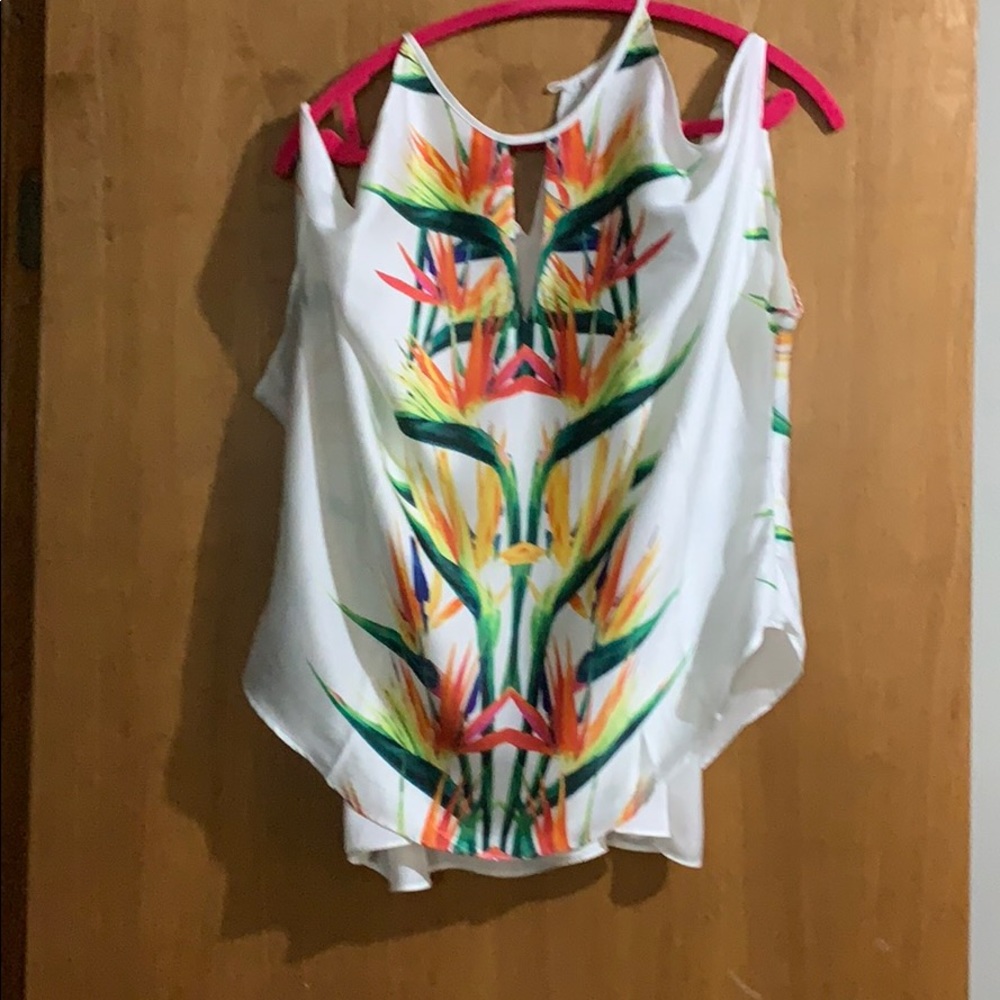 Cold Shoulder Silk Blouse